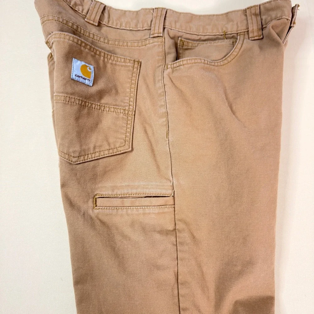 Carhartt Work Pants Mens 33x30 Brown Rugged Flex Relaxed Fit Canvas Workwear